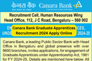 Canara Bank Apprentices Recruitment 2024