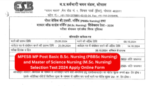 MP ESB Nursing Admissions 2024