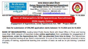 Bank of Maharashtra Apprentices Recruitment 2024